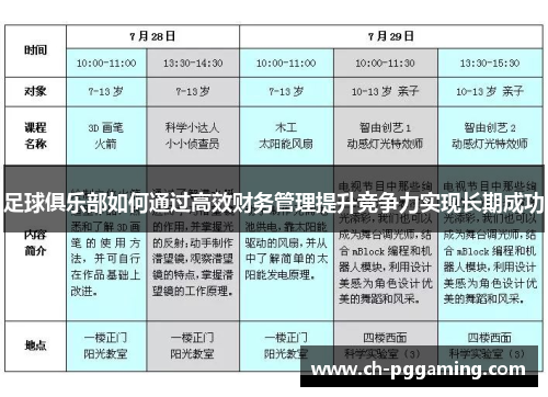 足球俱乐部如何通过高效财务管理提升竞争力实现长期成功